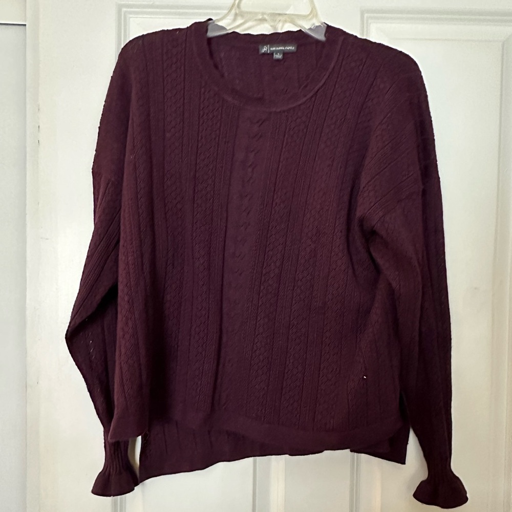Adrienne Papell eggplant Sweater L